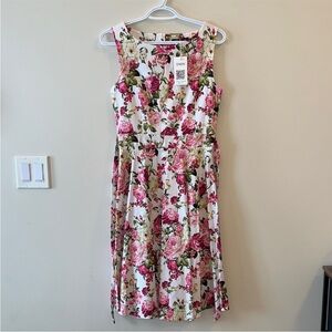 Owin Floral Tie-Back Dress / 100% Cotton / NWT!